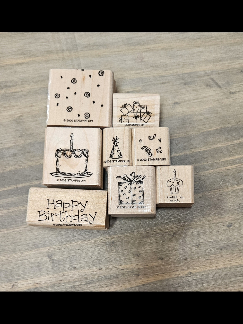 Stampin' Up! Wood Mounted Birthday Stamps - Natural Wood